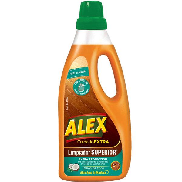 ALEX Super Cleaner for wood floors protects from humidity and stains. Its formula hydrates and protects the floor from wear, providing EXTRA PROTECTION.